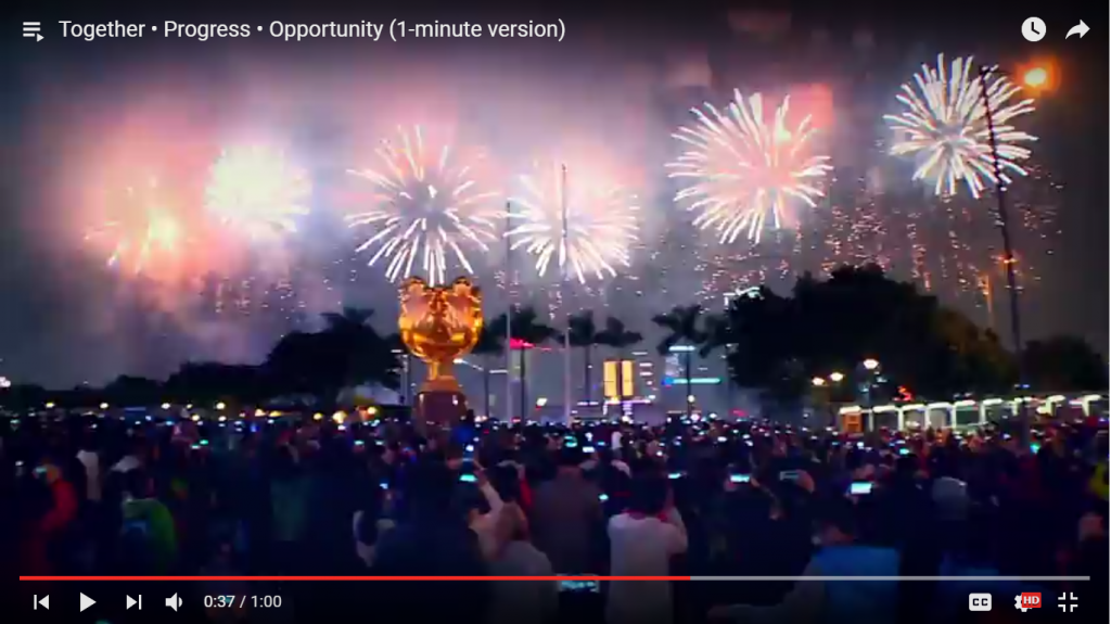 Enjoy fireworks at Golden Bauhinia Square