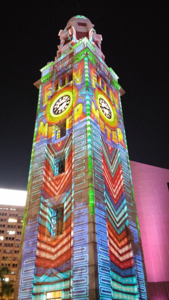 Clock Tower during the Hong Kong Pulse 3D Light Show in August 2016 