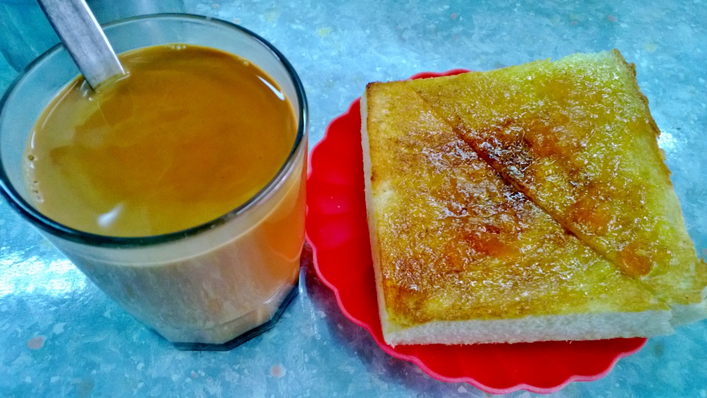 milk tea jam and butter toast