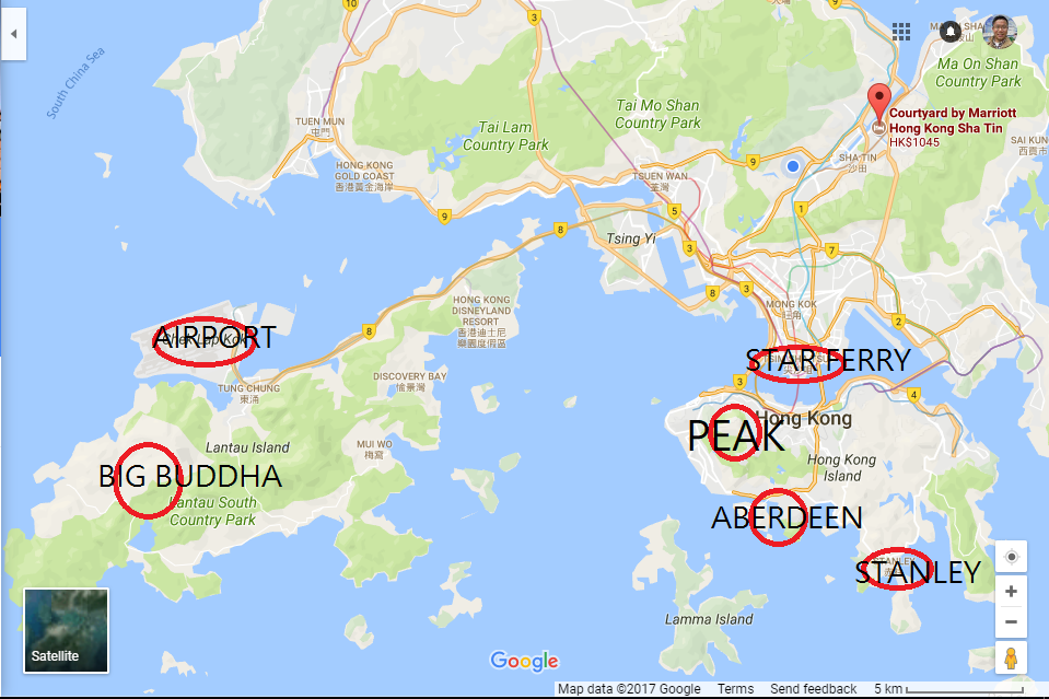 Courtyard by Marriott Hong Kong Sha Tin location map and distance with sightseeing points and airport