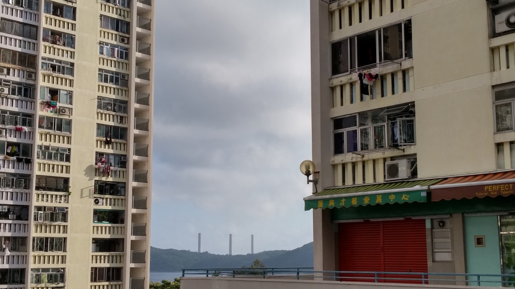 From Wah Fu Estate, you can see the power station on the Lamma Island