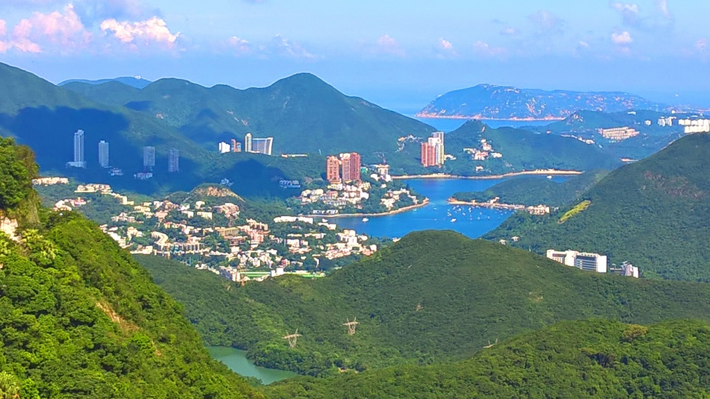 Deep Water Bay and Repulse Bay from the Mount Kellett Road at Victoria Peak