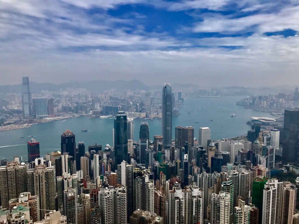Hong Kong skyline from the Lugard Road Lookout at the Victoria Peak