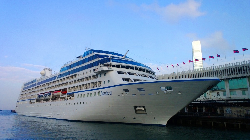 Nautica berthing Ocean Terminal