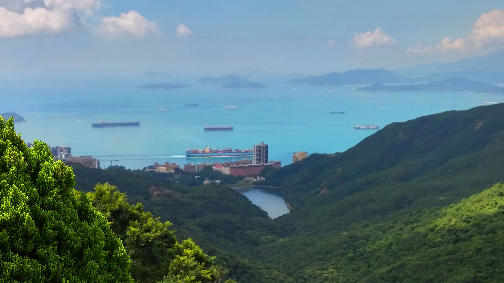 Pokfulam Reservoir from Victoria Peak