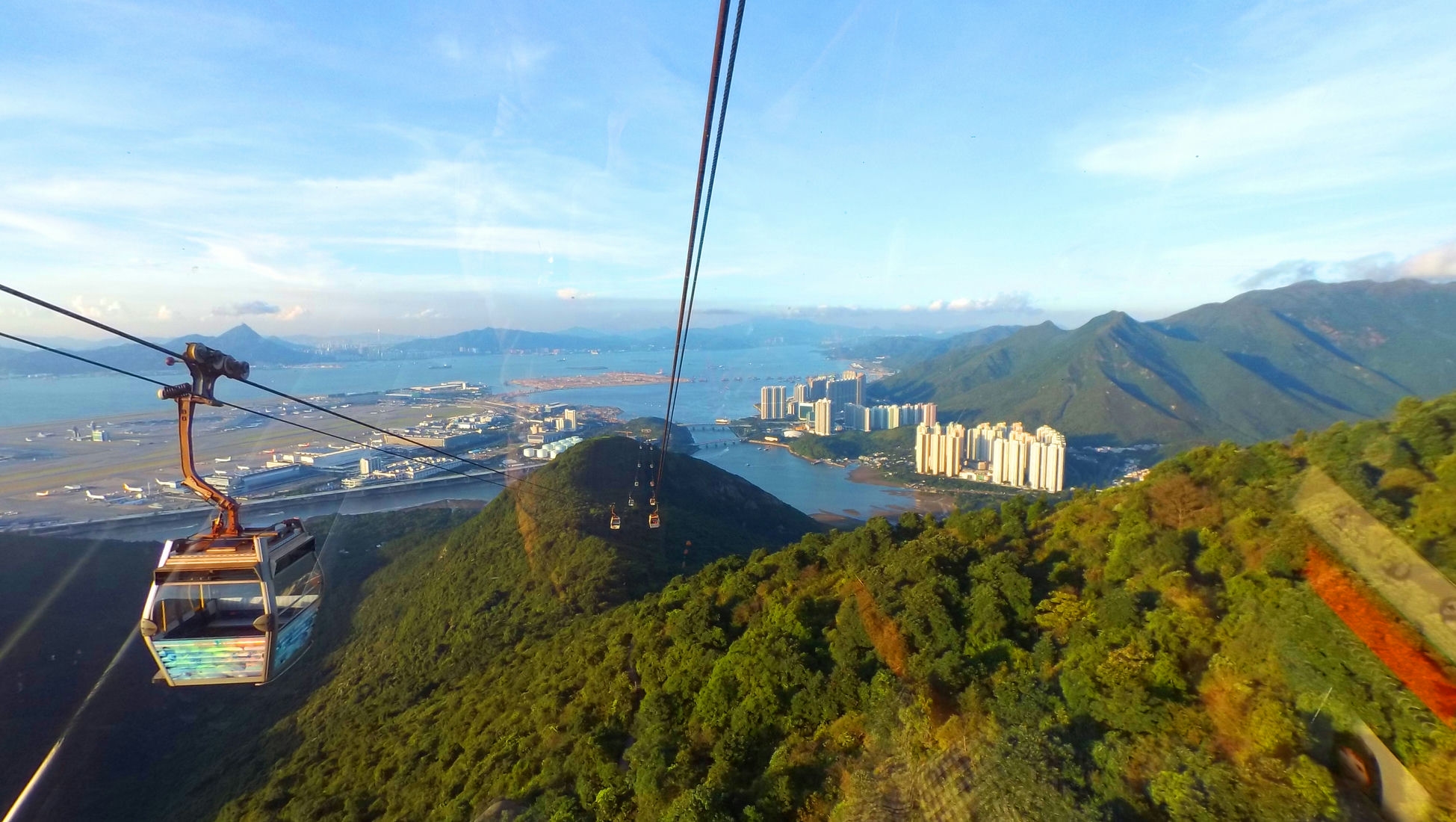 Tung Chung New Town and Hong Kong Aiprot from Ngong Ping 360 Cable Car