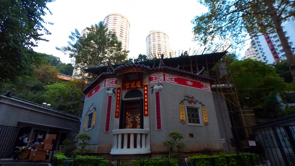 temple buildings trees