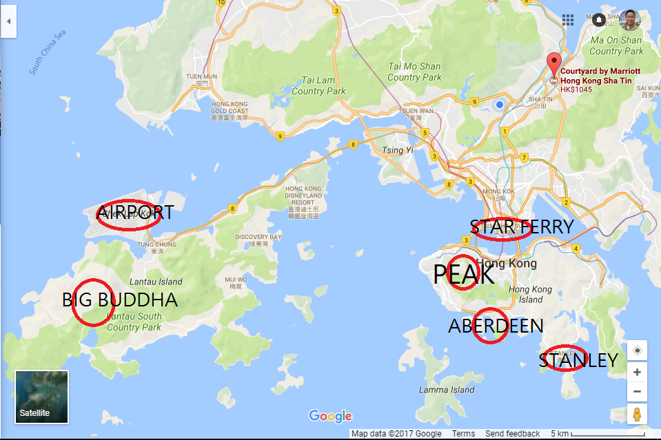 Courtyard by Marriott Hong Kong Sha Tin location map and distance with sightseeing points and airport 