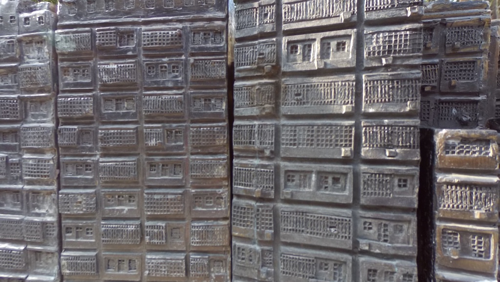 Model shows match box-liked flat units of Kowloon Walled City slum area