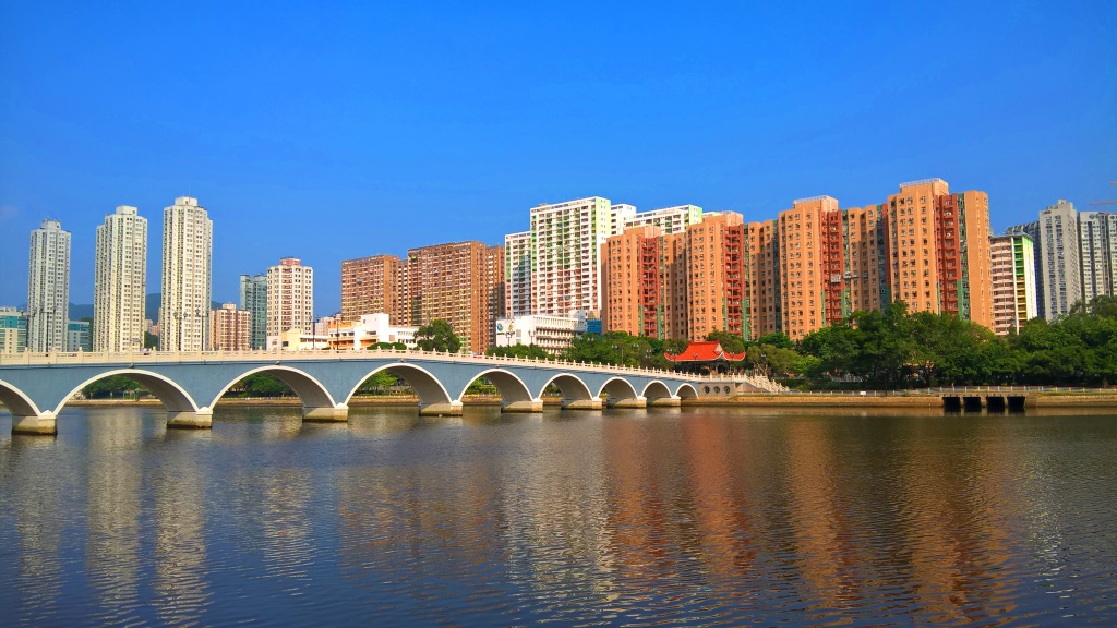 Sha Tin Shing Mun River view under good weather