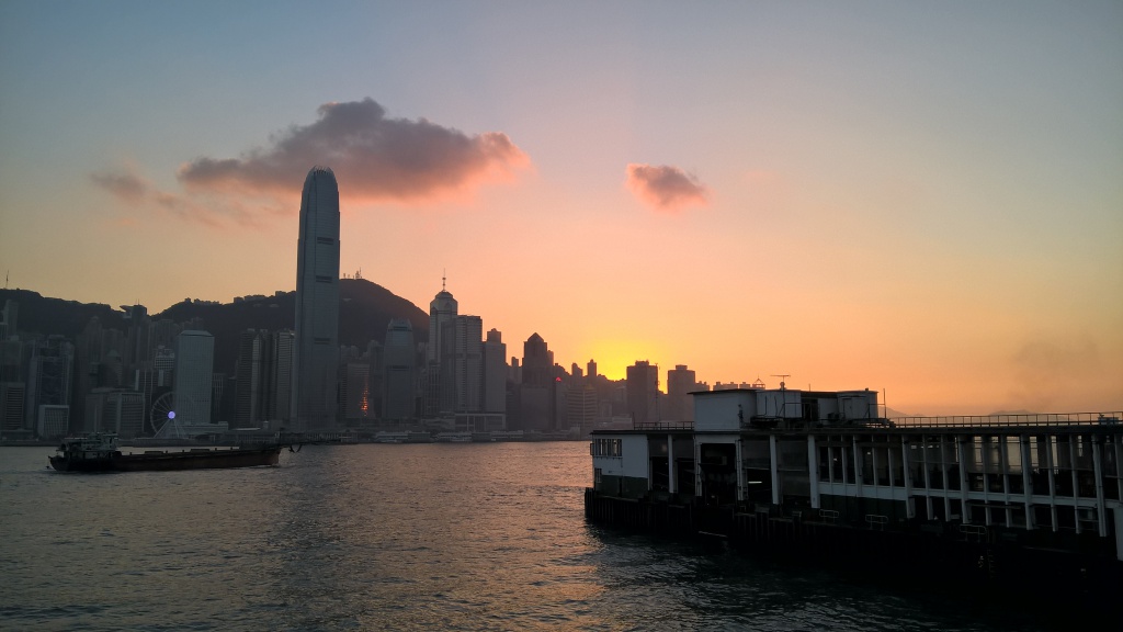 sunset at Tsim Sha Tsui Star Ferry Pier