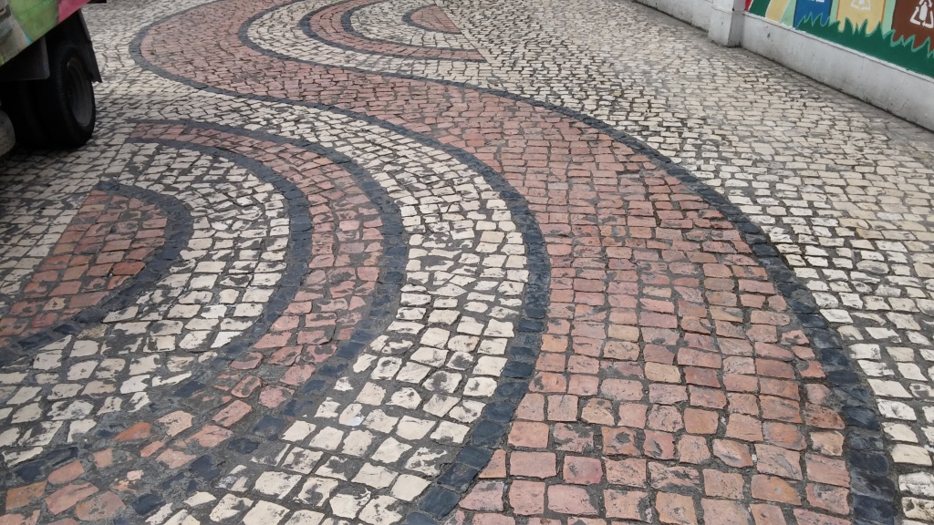 Cobblestone street of Macau is not good for high heels!