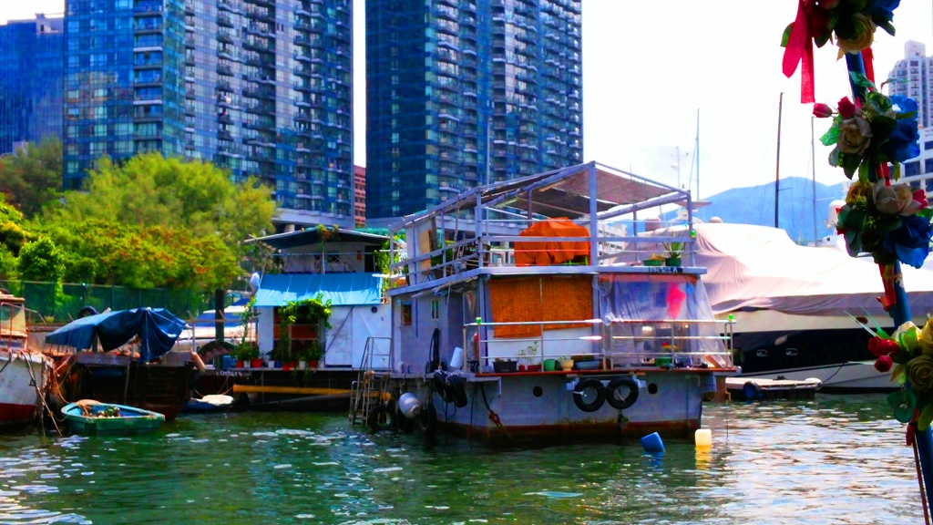 House boats and the Yacht Club and the luxurious residential buildings
