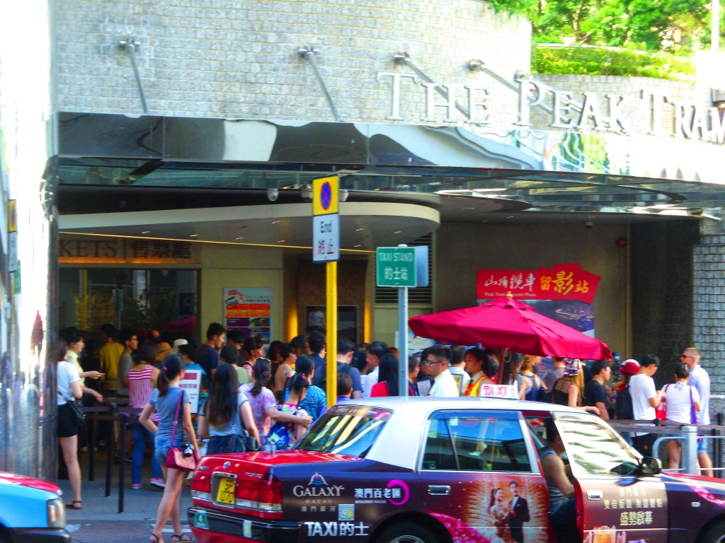 taxi outside Peak Tram terminus