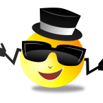 emoji, black hat, sunglasses, happy smile