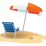 relaxed. beach, umbrella, chair