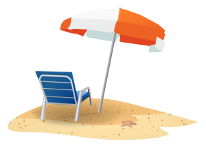 relaxed. beach, umbrella, chair