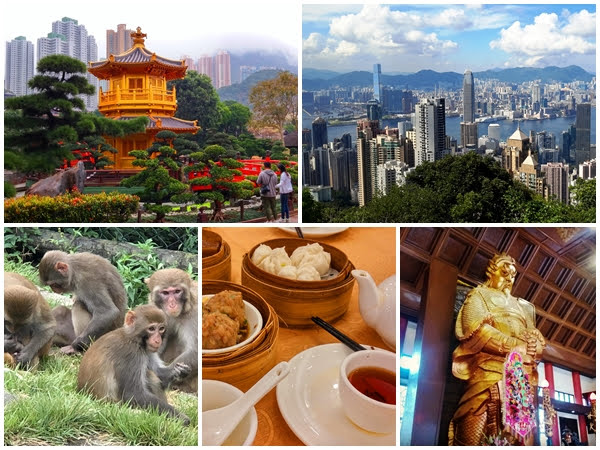 pavilion, Victoria Harbour, monkeys, bun, food, statue