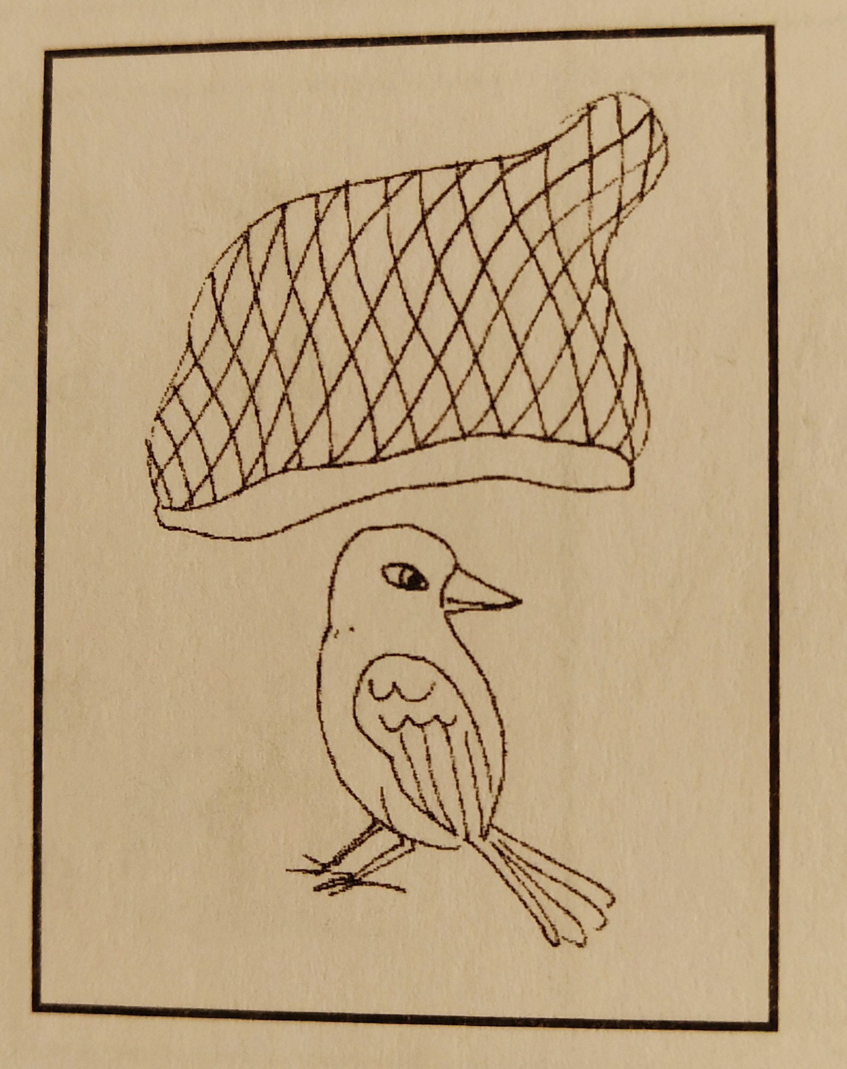 Figure shows you the meaning of 羅 (LAW), a net for catching small bird with short tail.