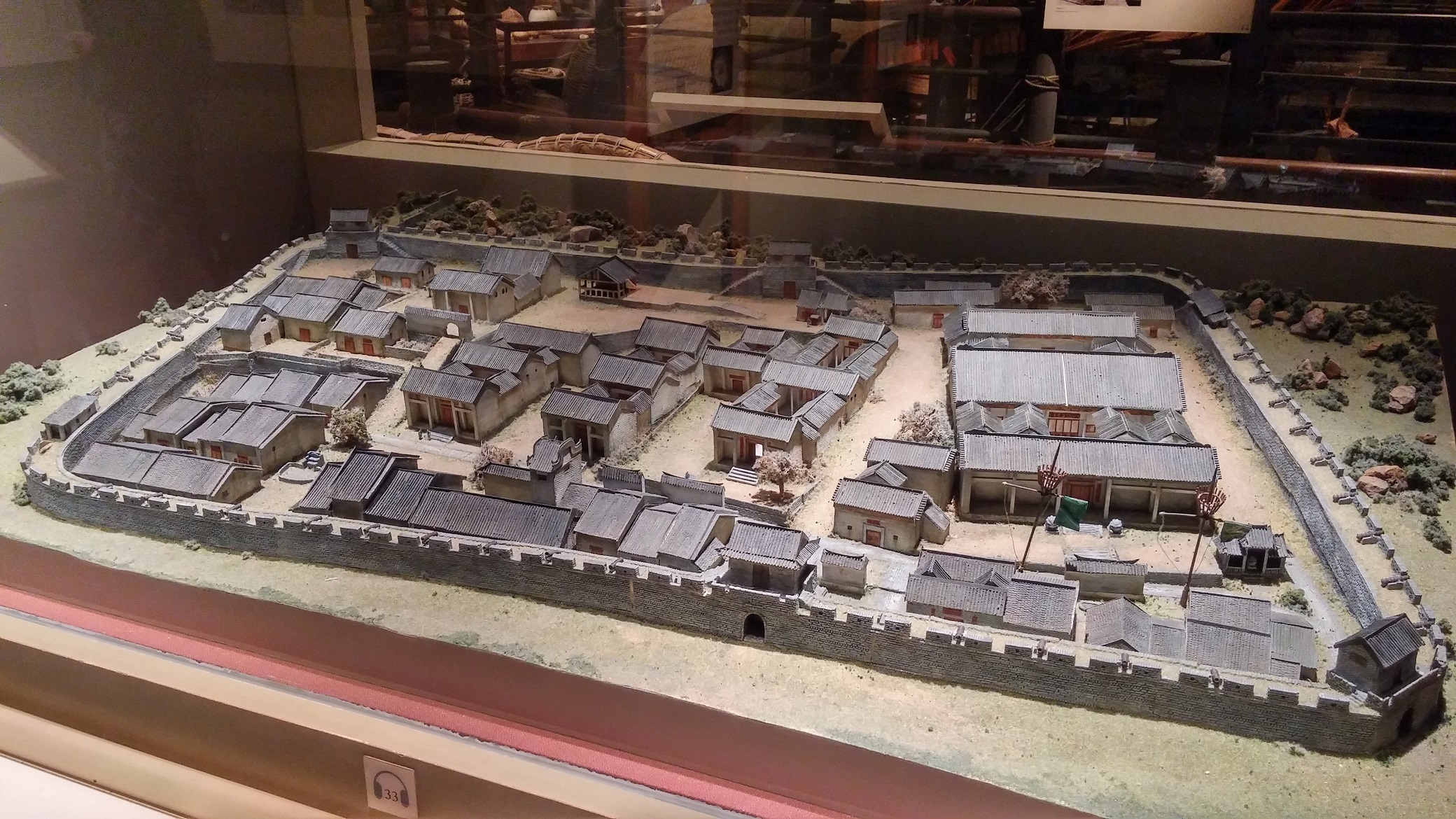 Kowloon Walled City model. The wall was demolished by Japanese to get the bricks for the expansion of Kai Tak Airport.