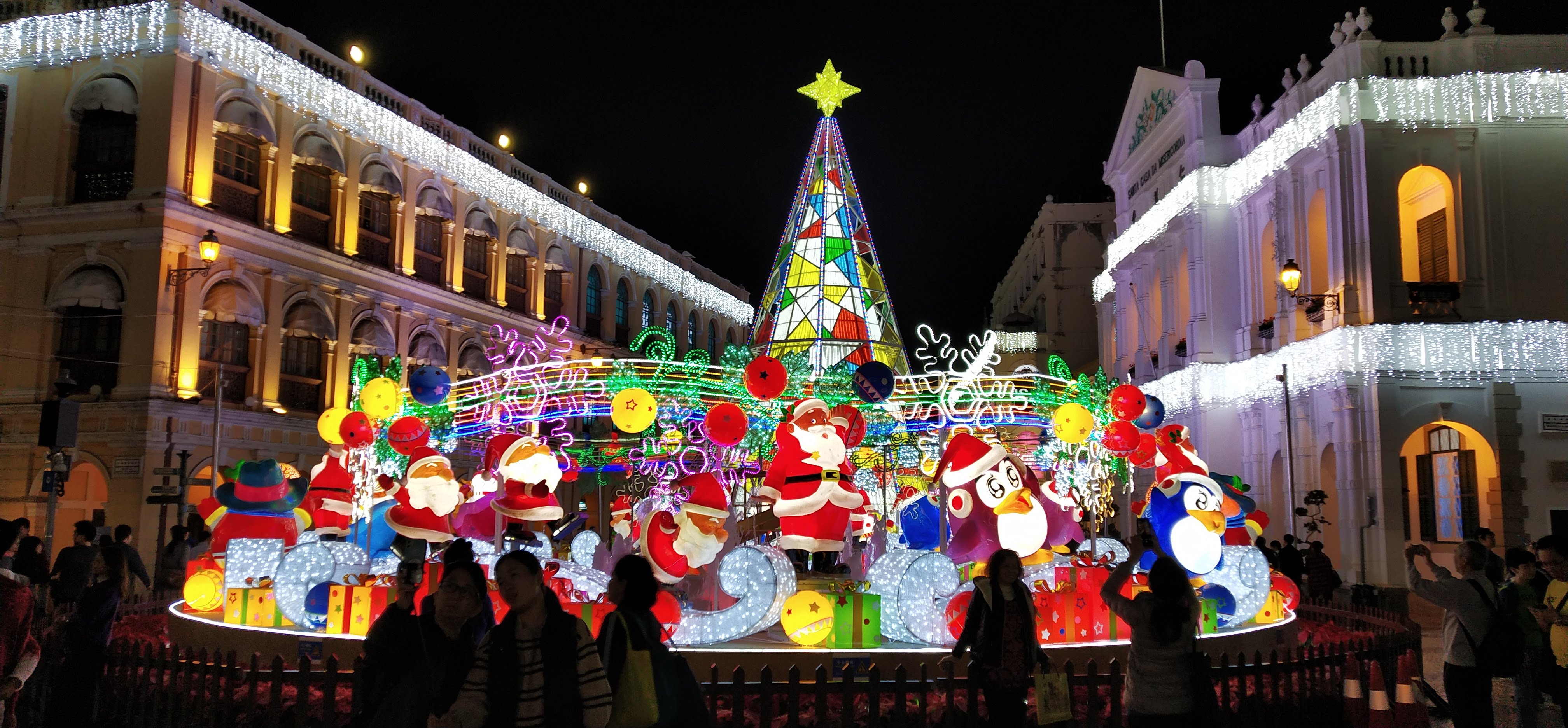 Macau Christmas decorations at Senado Square in 2019