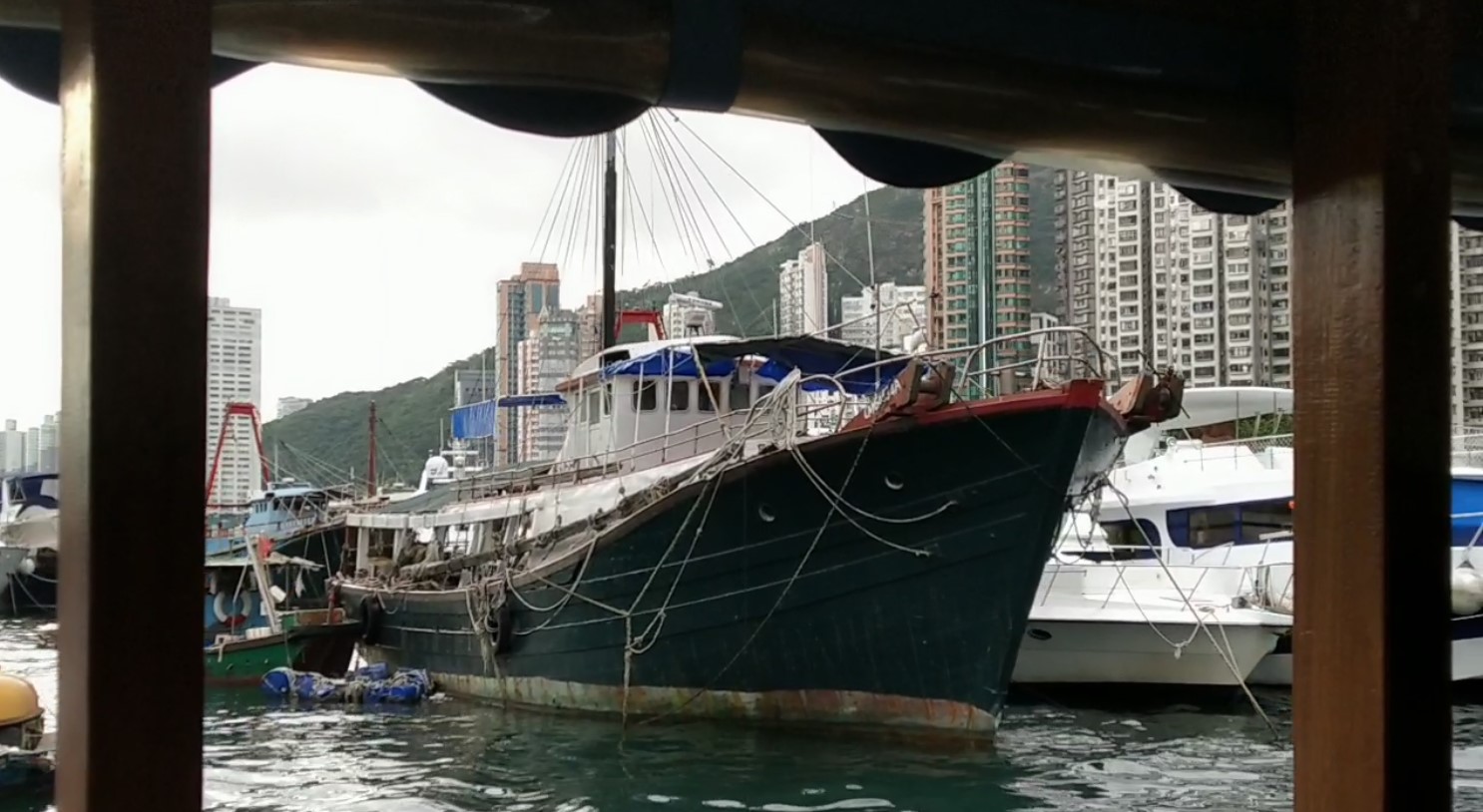 See fishing village from sampan boat