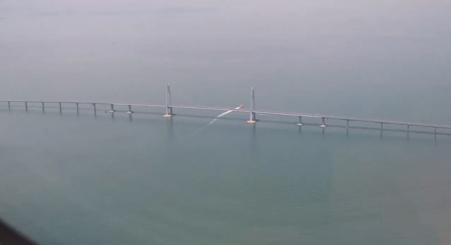 Hong Kong Zhuhai Macau Bridge from plane