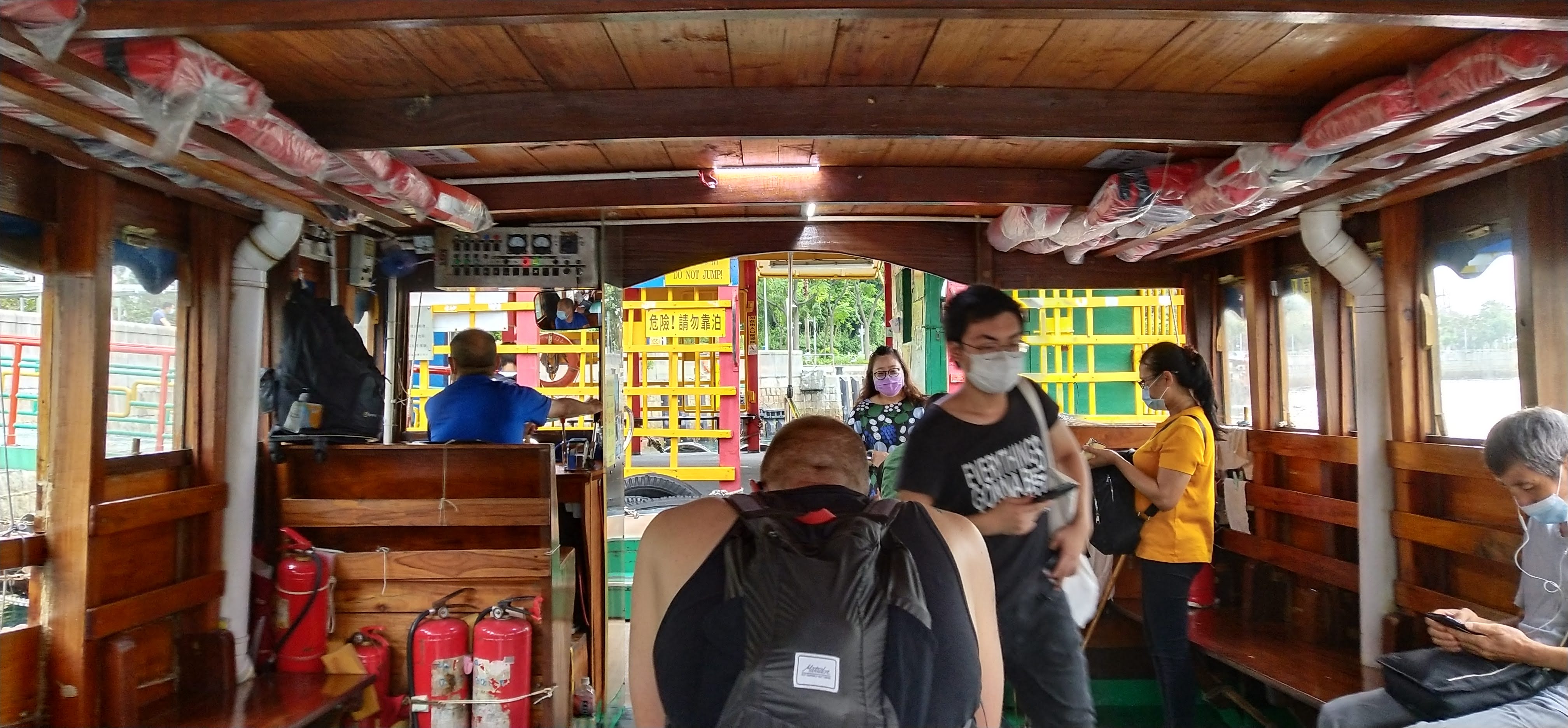 Inside the local sampan boat at Aberdeen