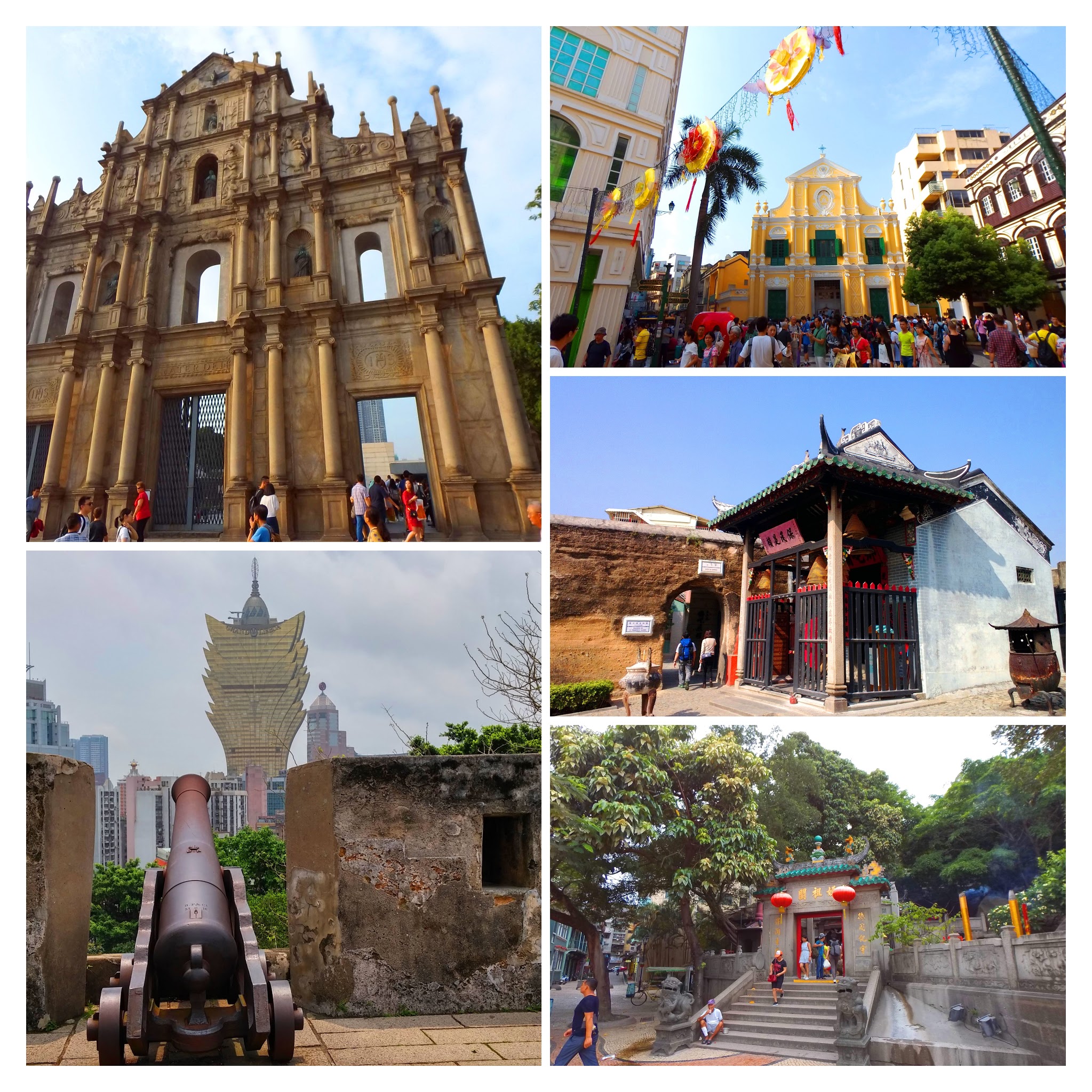 Macau Na Tcha Temple and Old City Wall Macau full day private car tour start at Hong Kong-COLLAGE