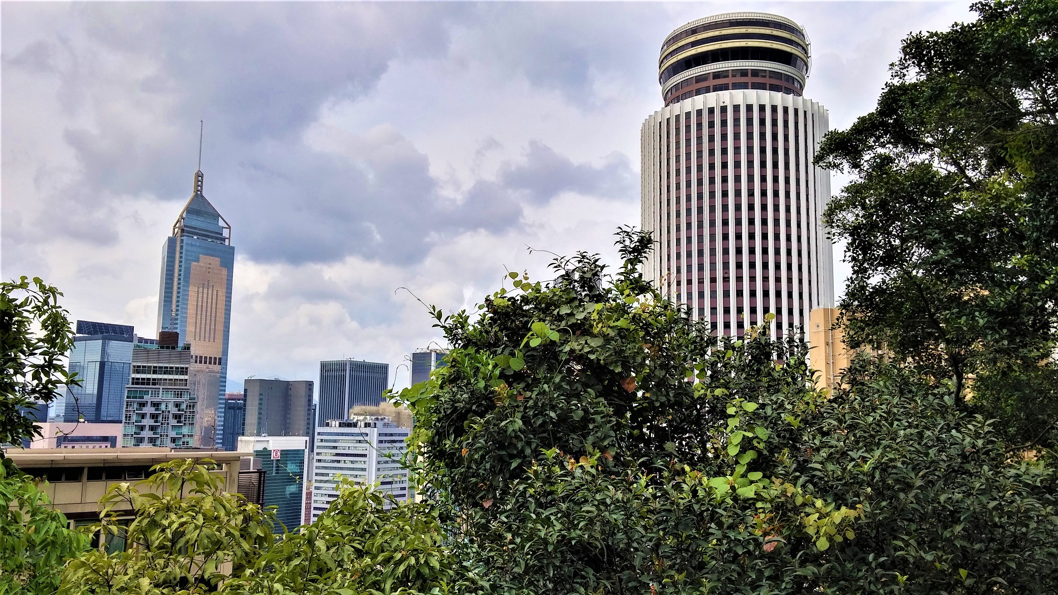 See the skyscrapers in Wan Chai from Bowen Road