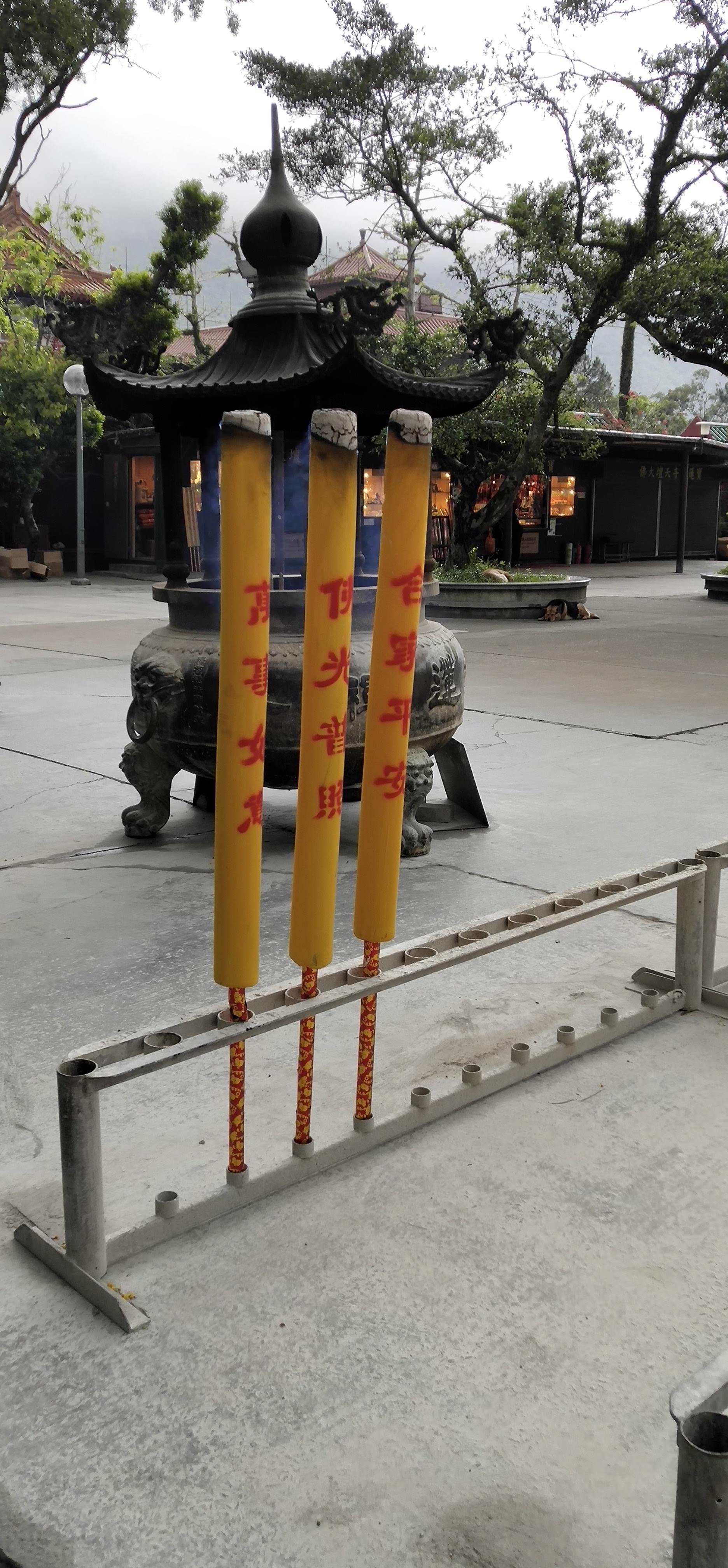 The rack for holding the long and big incense sticks.