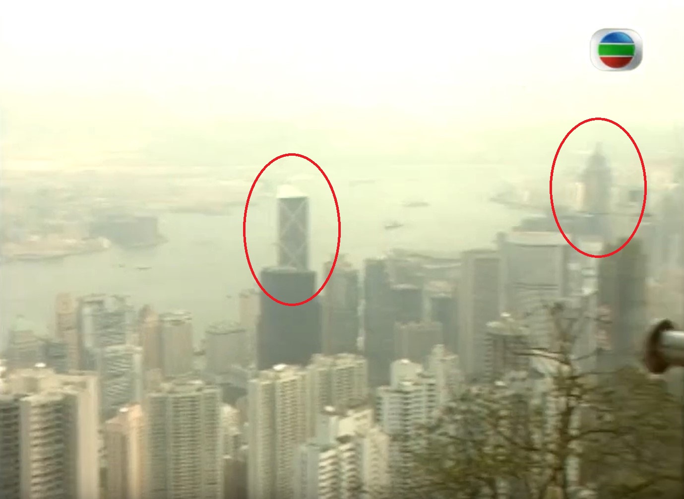 Screenshot of soap opera show Bank of China Tower and Central Plaza.