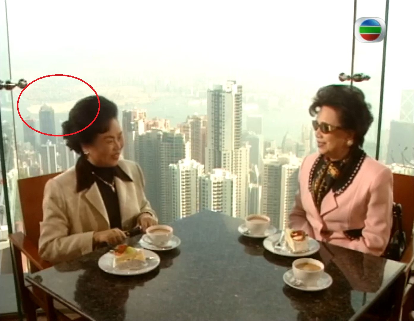 Screenshot of soap opera shows the reclamation works in West Kowloon.