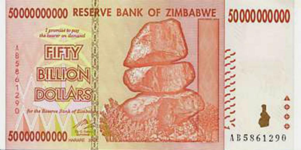 Zimbabwe $50 billion dollar note looks like Hong Kong's 1000 dollar note. But they are very different in their real value!