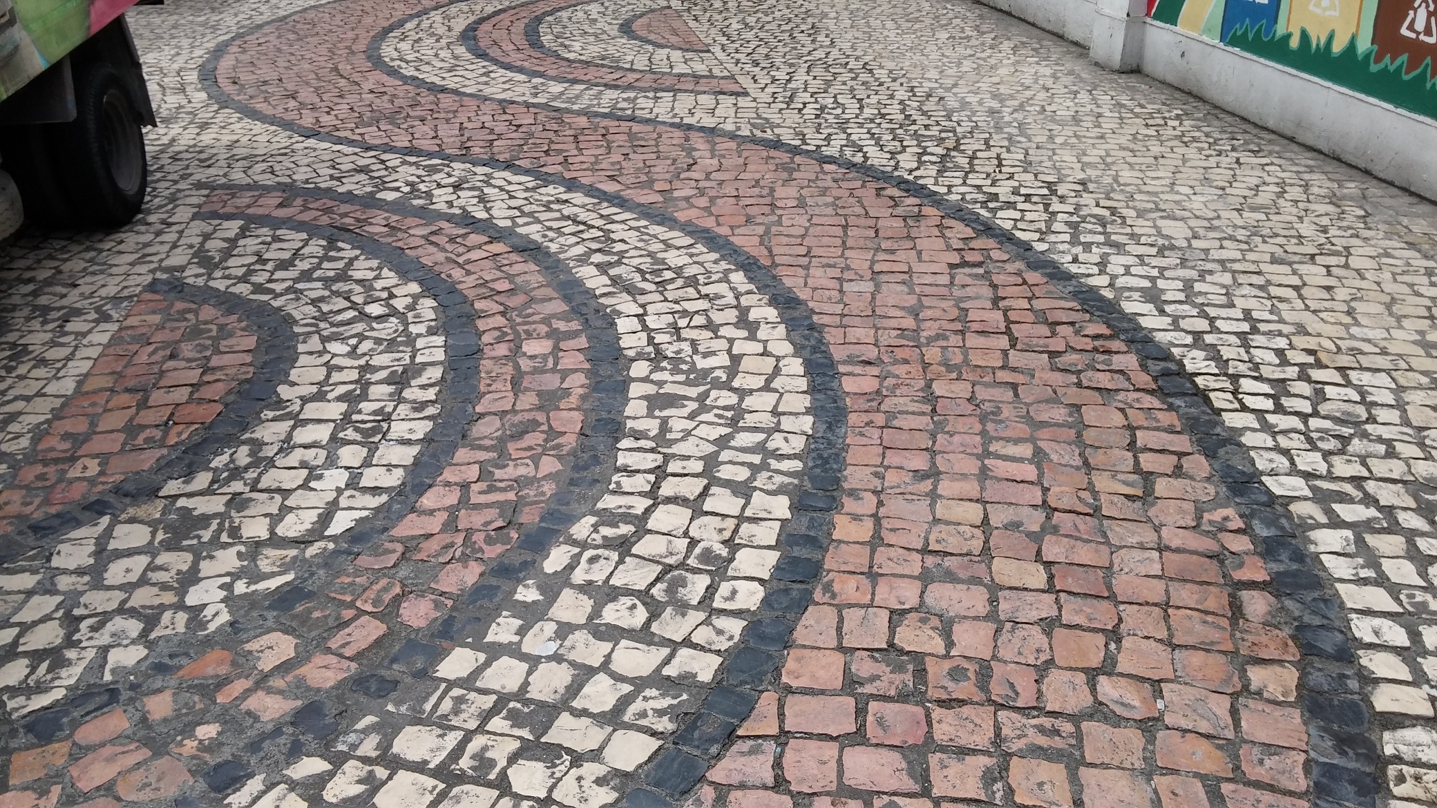 Cobblestone pavement in Macau