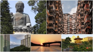 Big Buddha, Monster Building, Wah Fu Estate, sunset, Nan Lian Garden