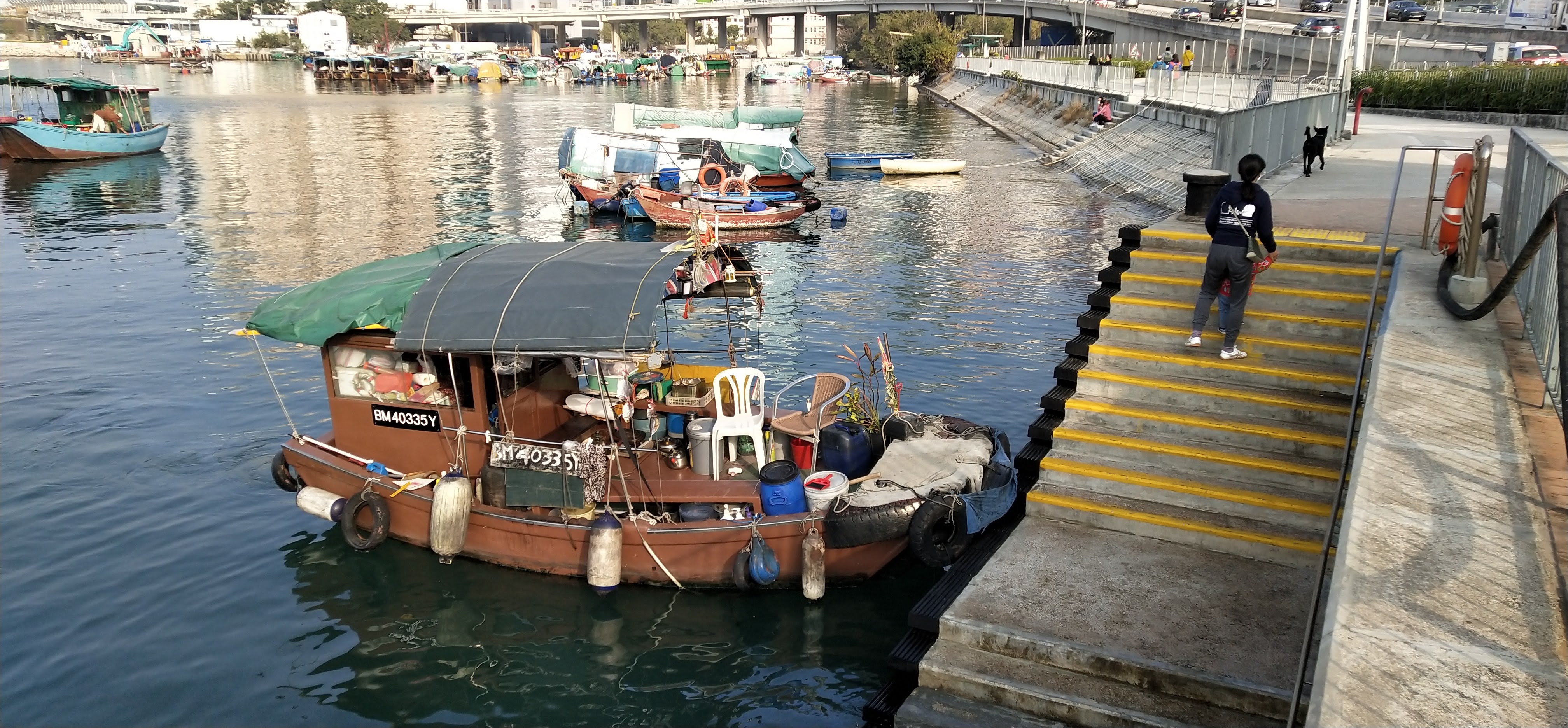 Sampan at Causeway Bay Typhoon Shelter for the sailors.