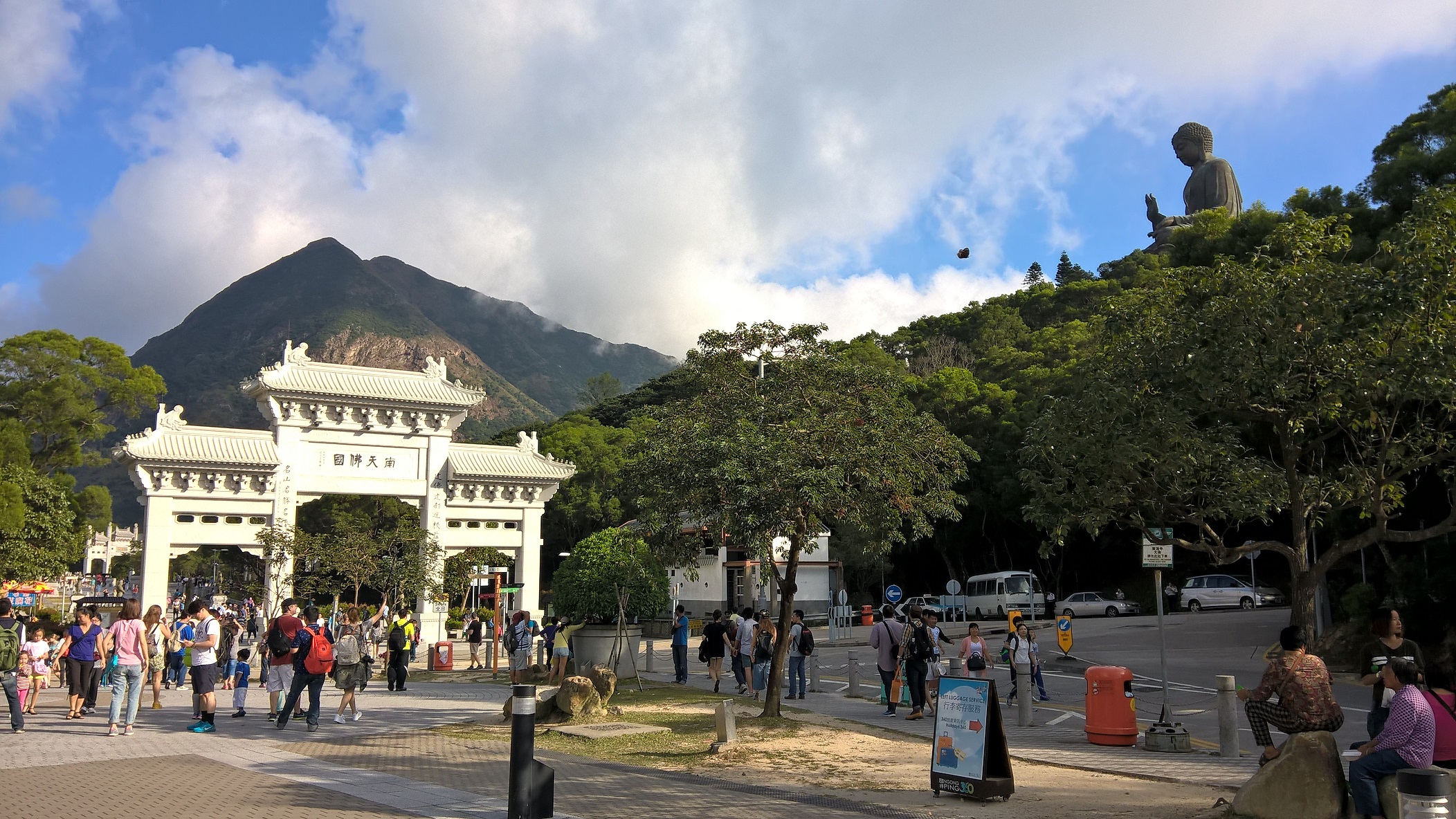 Big Buddha is looking at Lantau Peak and the visitors