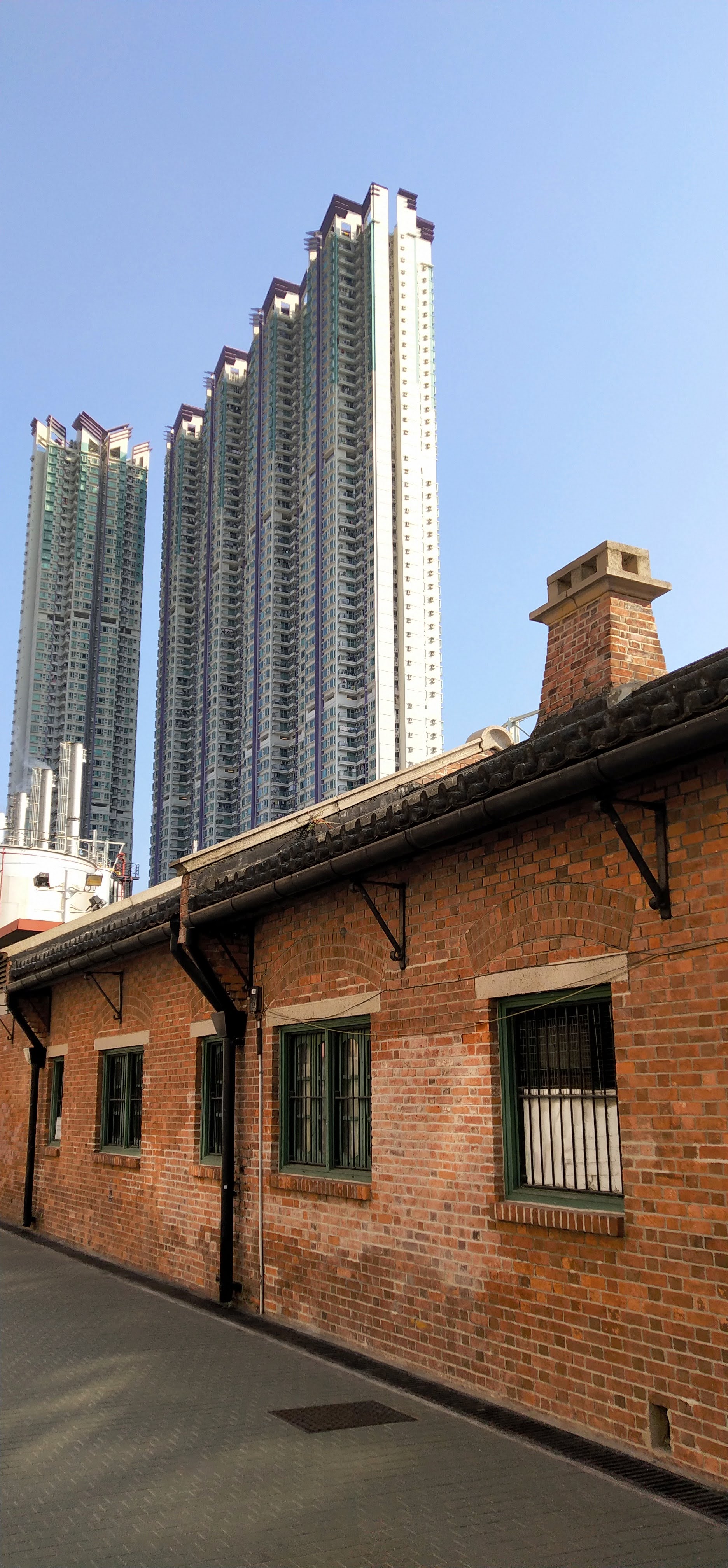 Big contrast between historic cattle depot and new high rise building