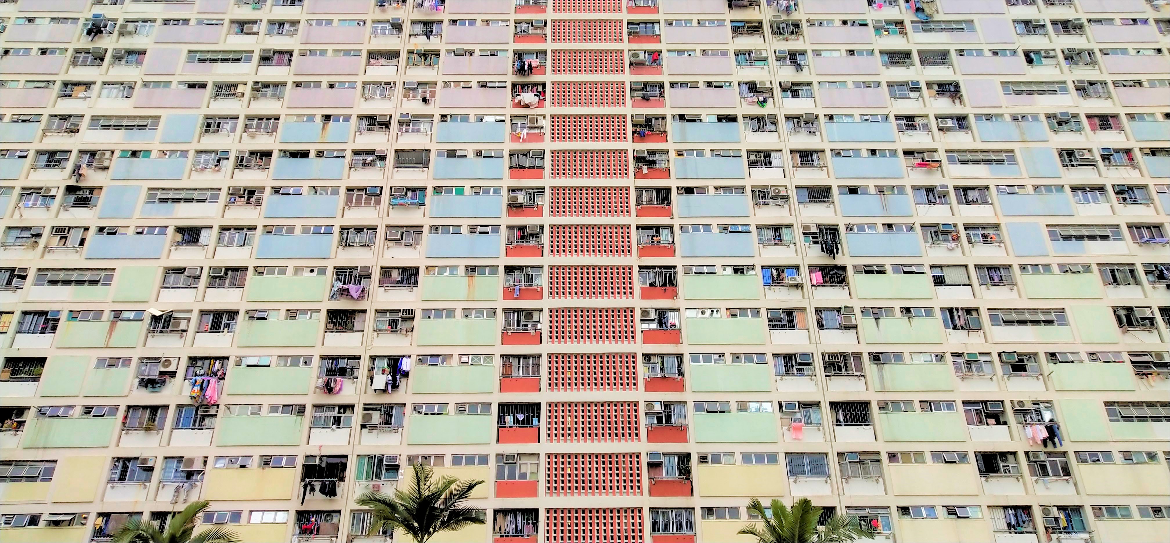 Buildings of Choi Hung Estate have a colorful facade