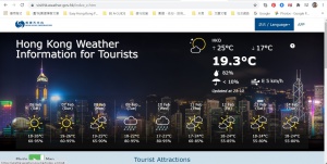 Hong Kong weather information for tourists page in Hong Kong Observatory website