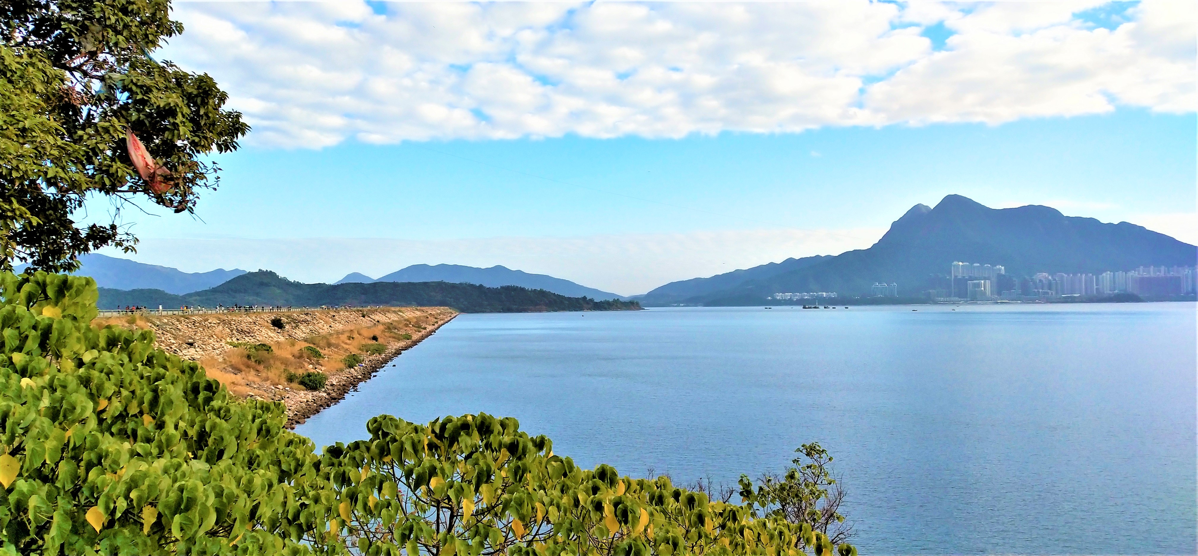 Plover Cove Reservoir main dam and Ma On Shan