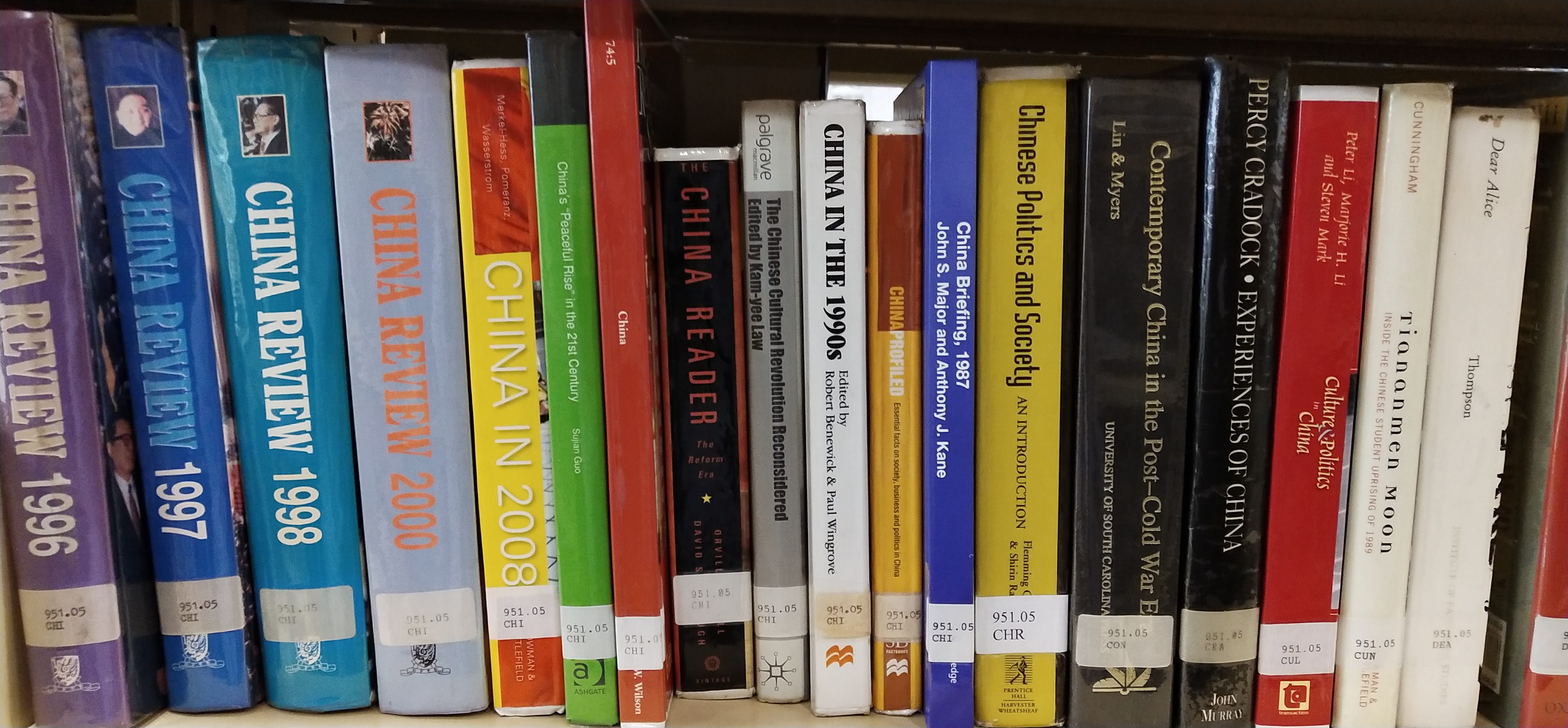 Reference books for China in City Hall Library