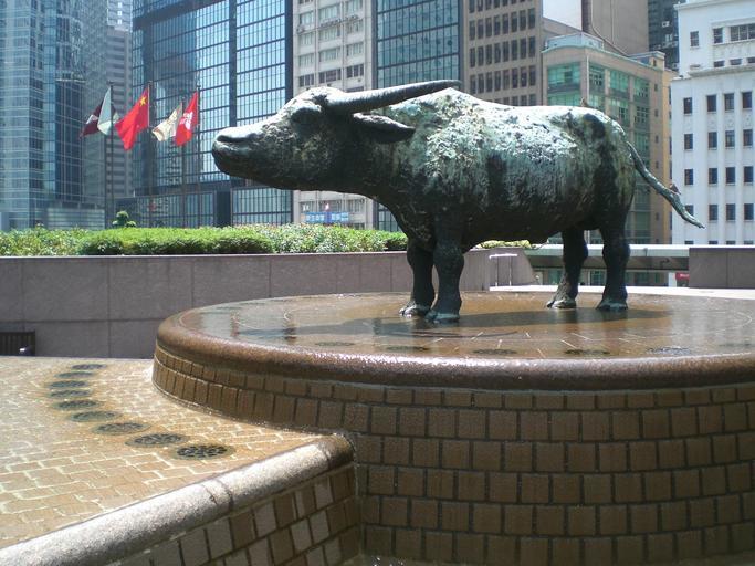 Standing buffalo sculpture