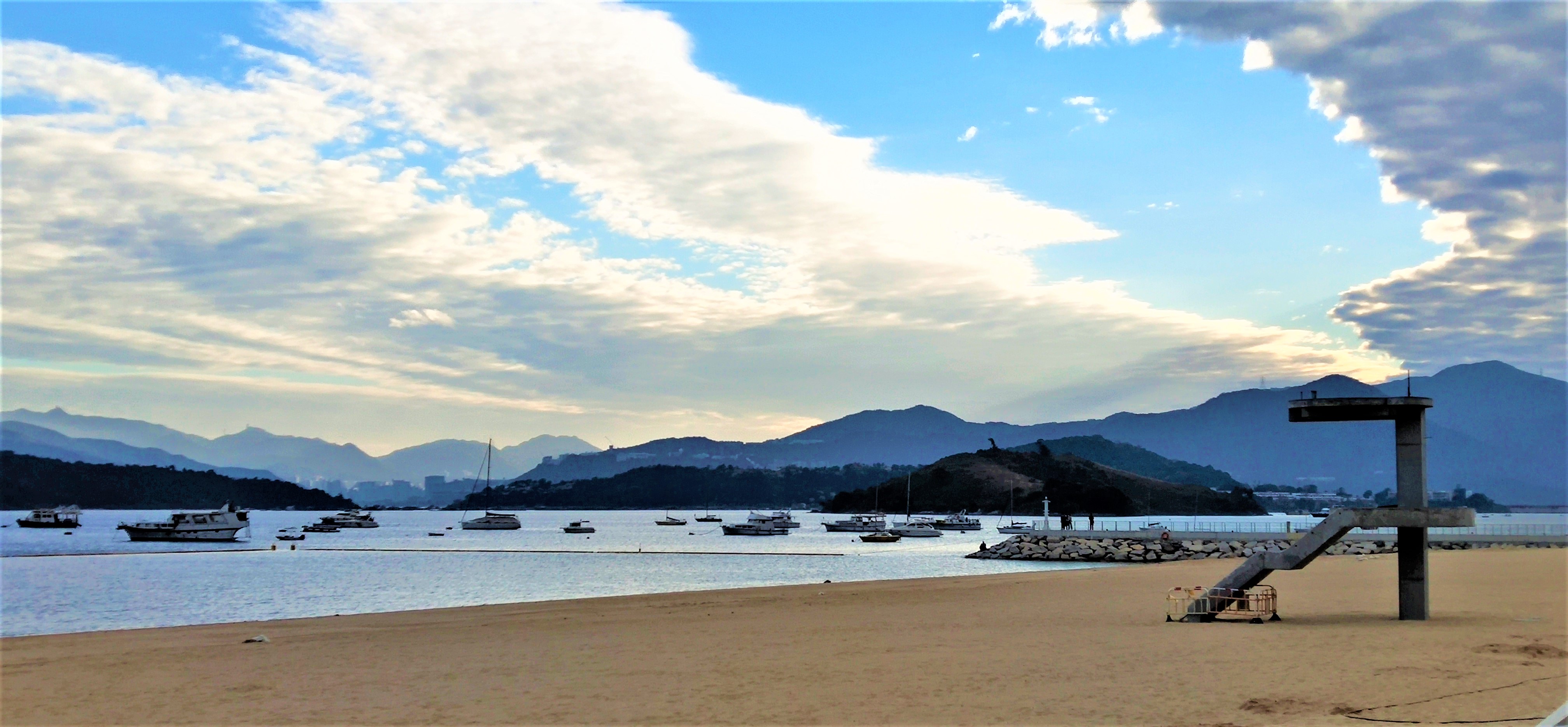 There is a new artificial beach near the Plover Cove Reservoir.