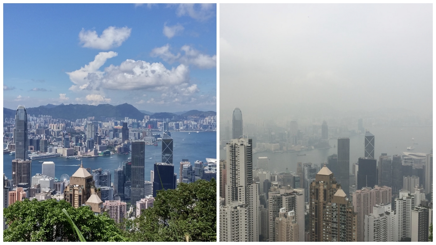 Visitors get the highest visibility in the hot and wet summertime in Hong Kong. Spring's weather can be foggy.