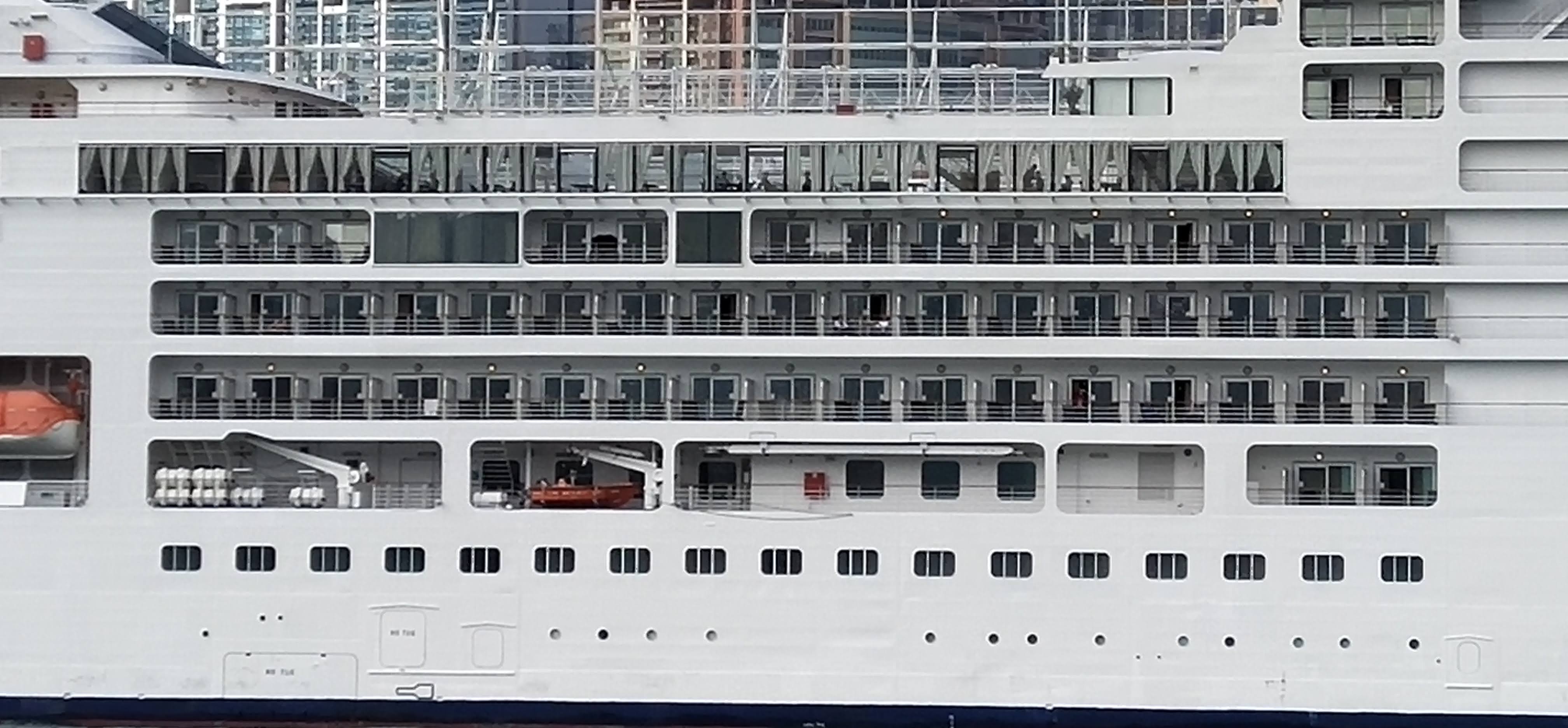 cruise ship balconies of cabins