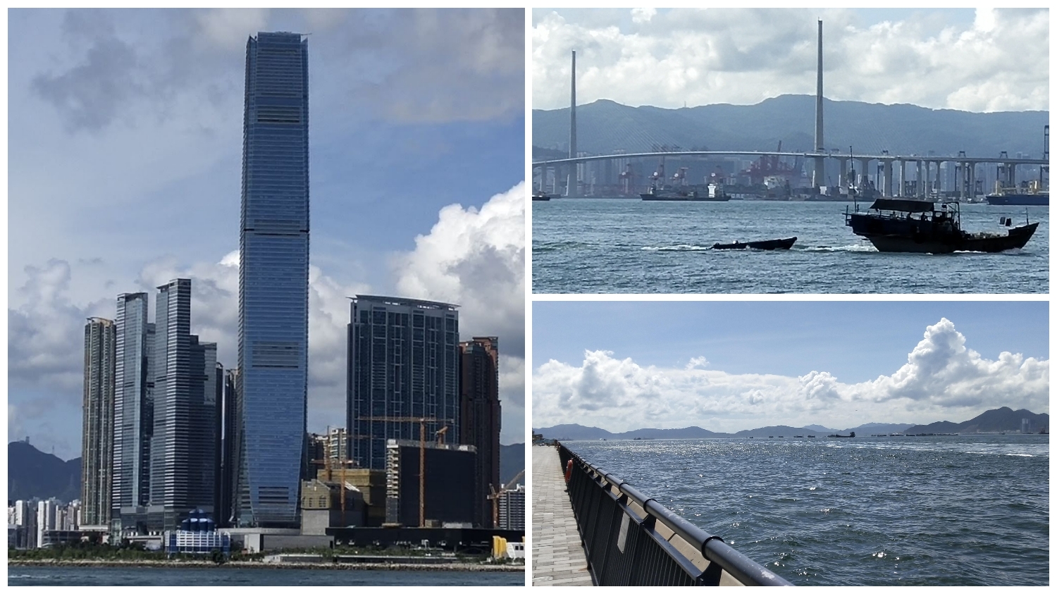 ICC, Stonecutter Island Bridge, waterfront promenade