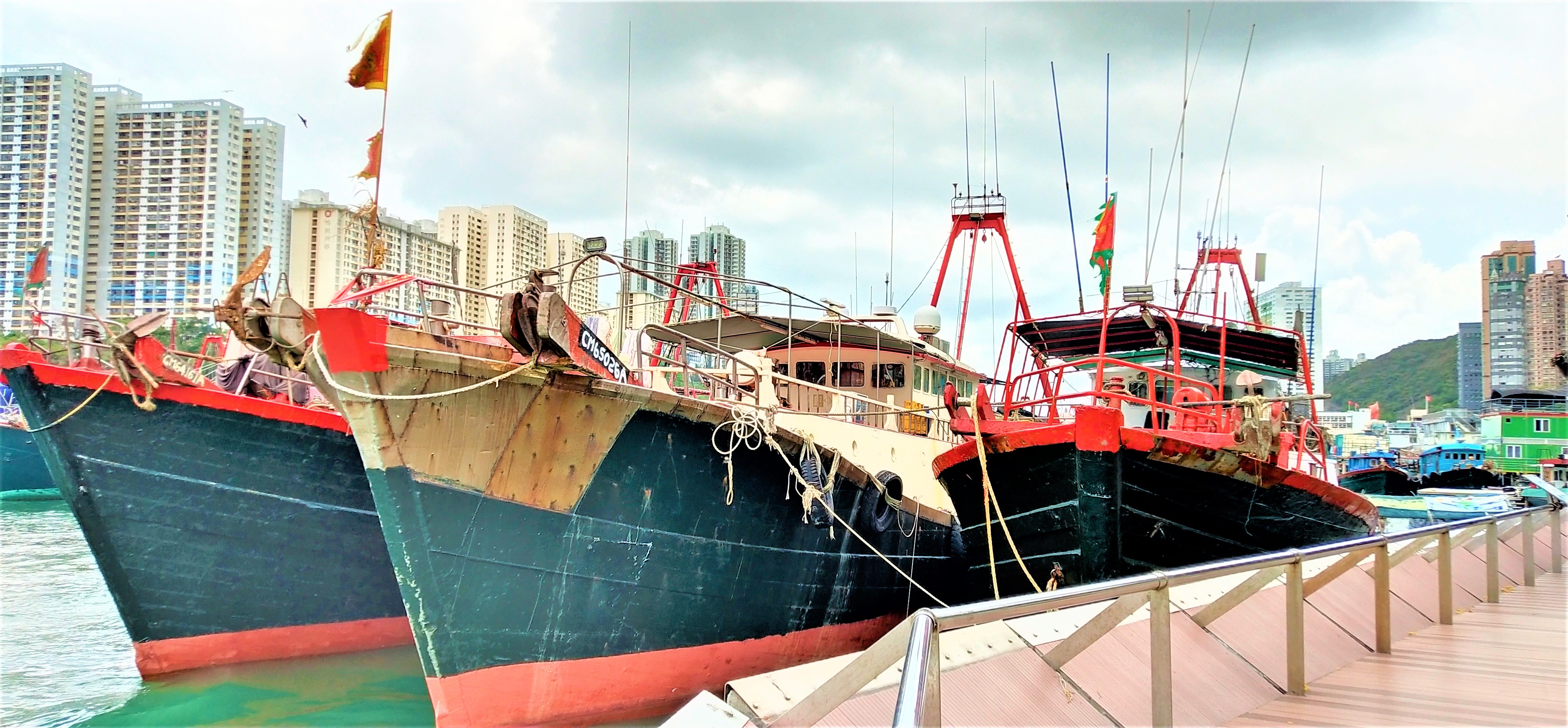 Aberdeen Harbor is full because of the South China Sea Fishing Ban Period.