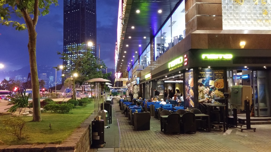 Alfresco Lane next to the hotels at Tsim Sha Tsui East.